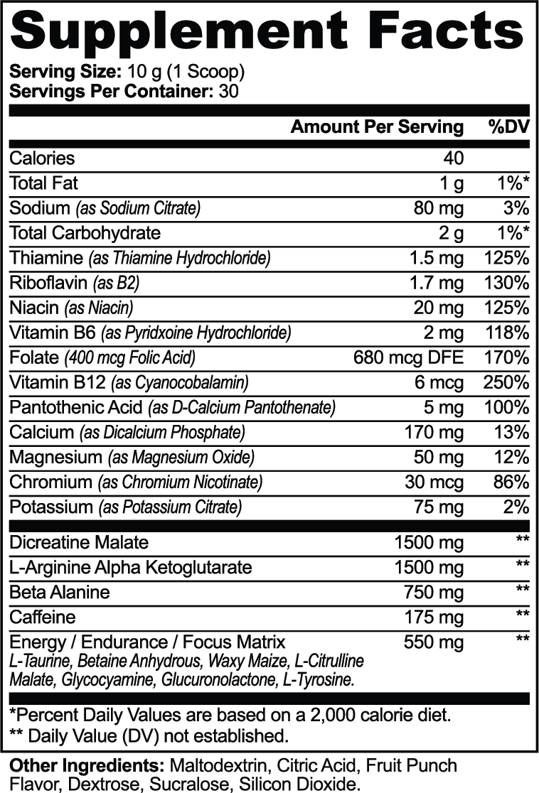 'Peak' Performance Pre-Workout Powder (Fruit Punch)